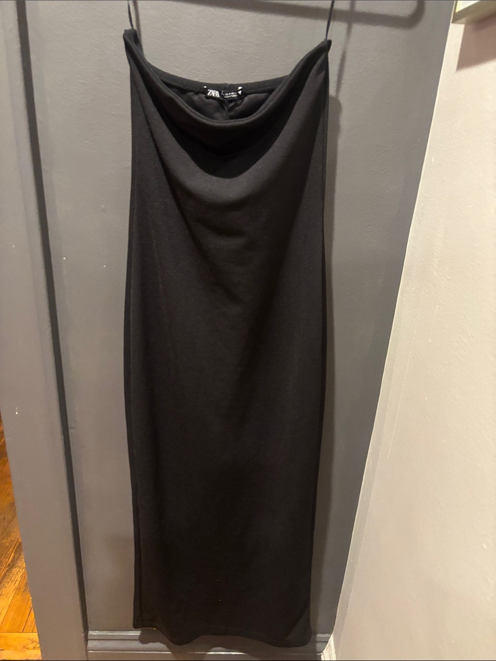 Zara Black Draped Cowl Slip Dress